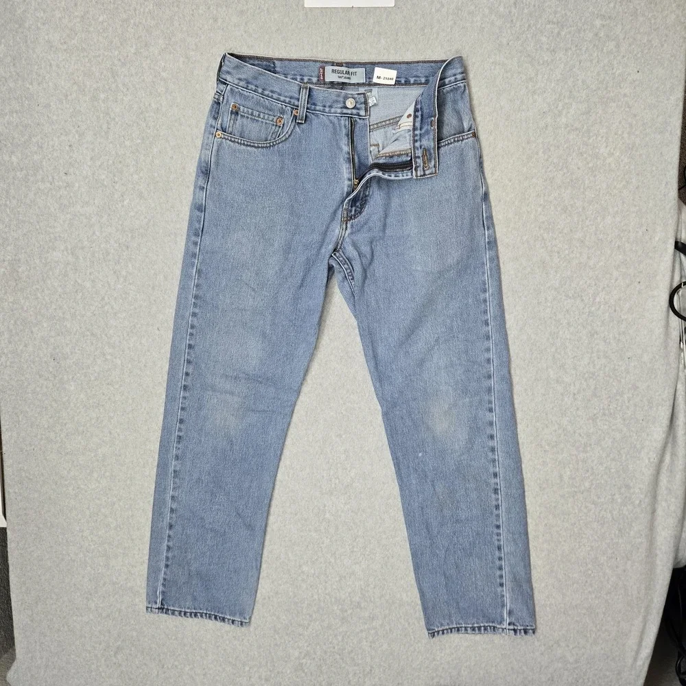 Levi's 505‎ Men Jeans 34X32 Light Blue Denim Regular Fit Straight Y2K